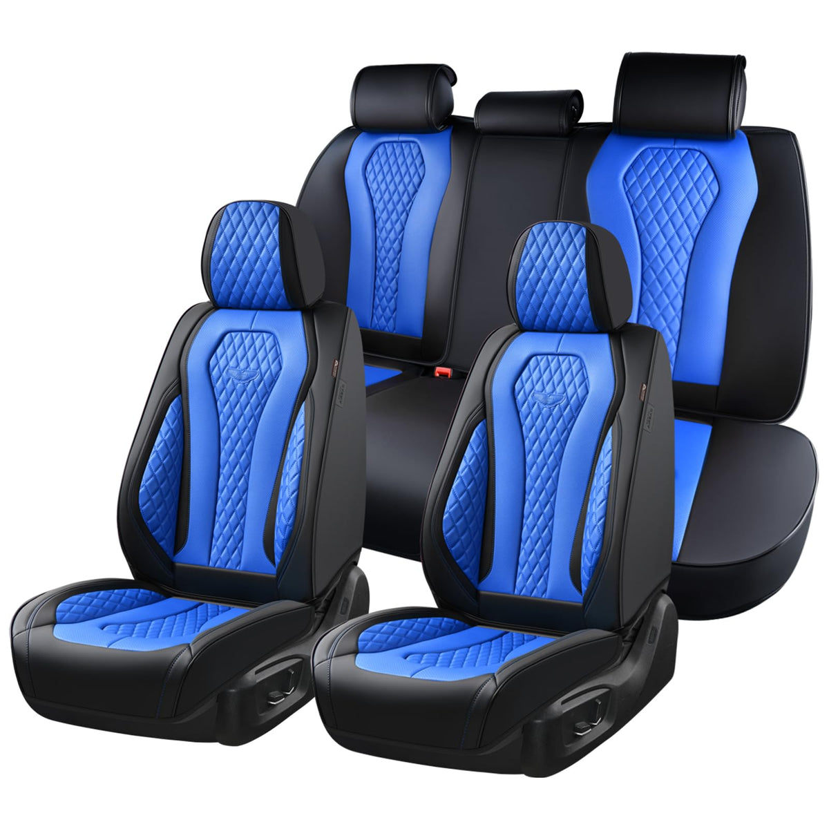 Coverado Seat Covers, Car Seat Covers Full Set, Leather Car Seat Cover, Car Seat Covers Front Seats Back Seat Cover Seat Protector Universal Fit Most Cars