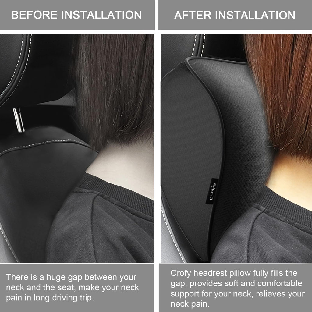 Adjustable Car Neck Pillow Set With Headrest Support