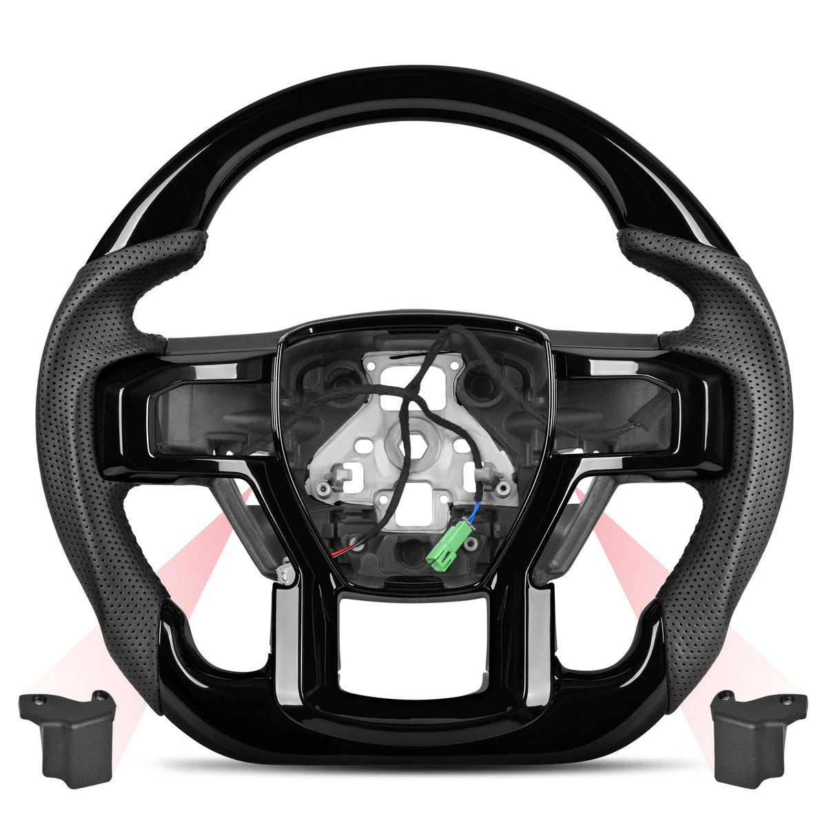 Carbon Fiber Steering Wheel for Ford F-150 2015-2020, Raptor 2017-2020, F-250 F-350 F-450 Super Duty 2017-2022, Expedition 18-21