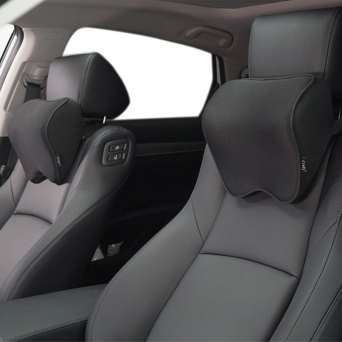 Adjustable Car Neck Pillow Set With Headrest Support