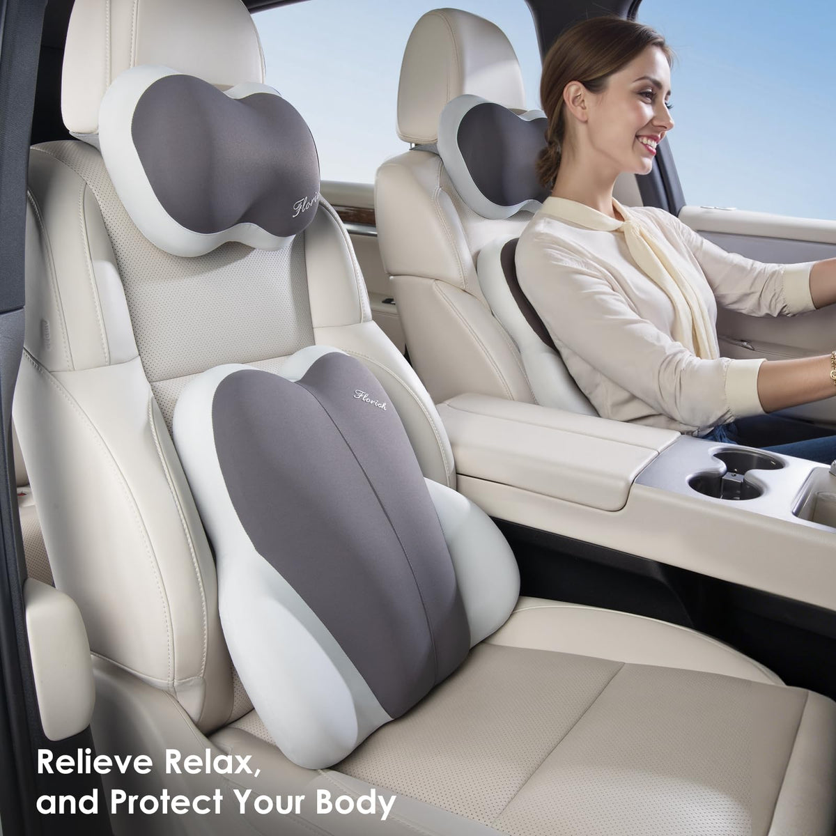 Gel Memory Foam Seat Cushion With Lumbar Support