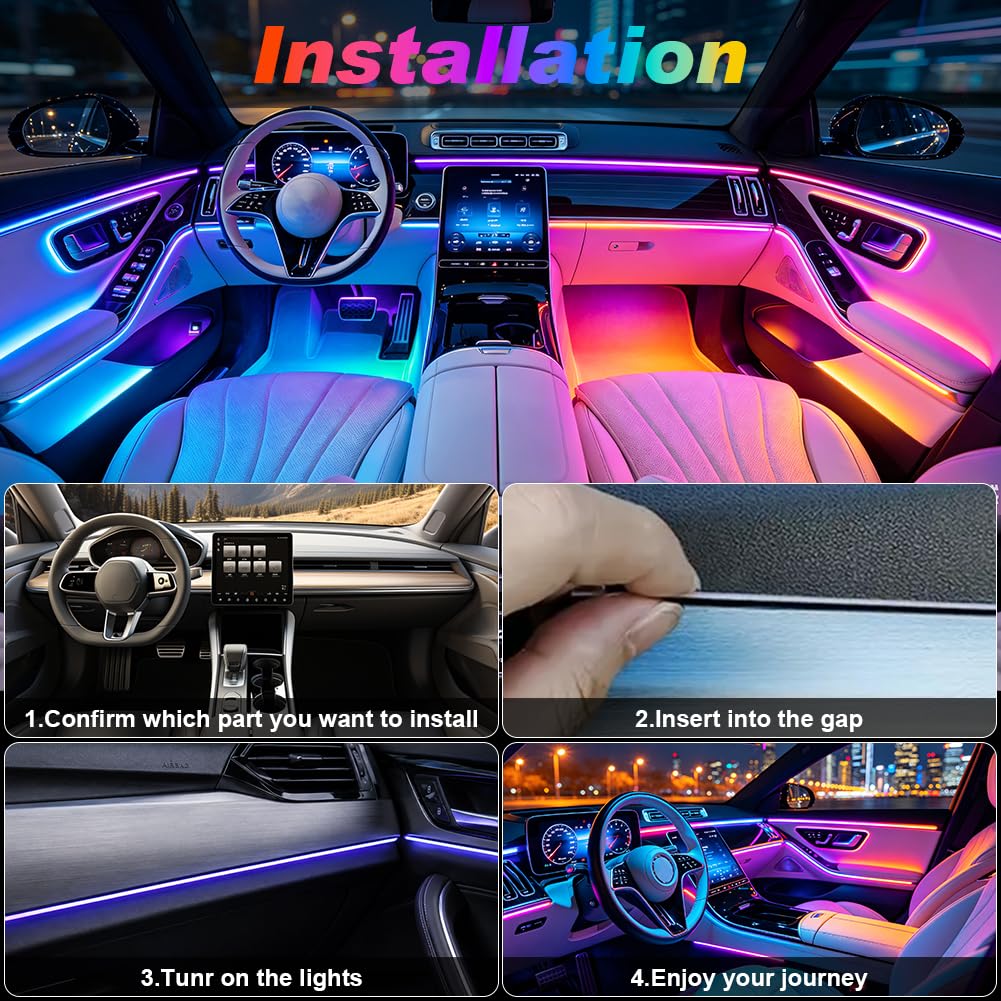 Premium Acrylic Car Ambient Lights With Remote