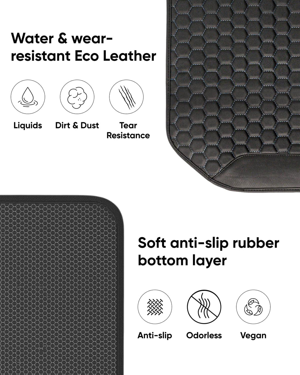 Owleys Kick Mat Back Seat Protector - Car Back Seat Cover for Kids Feet - Waterproof & Sturdy Protector for Upholstery from Dirt, Mud, Scratches and Stain