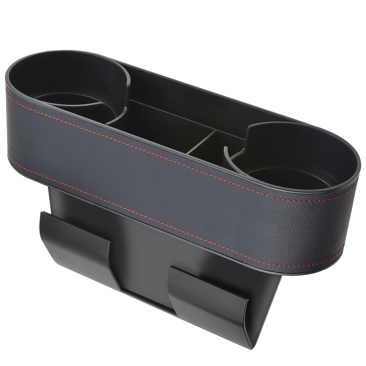 Iokone Coin Side Pocket Console Side Pocket Leather Cover Car Cup Holder Auto Front Seat Organizer Cell Mobile Phone Holder