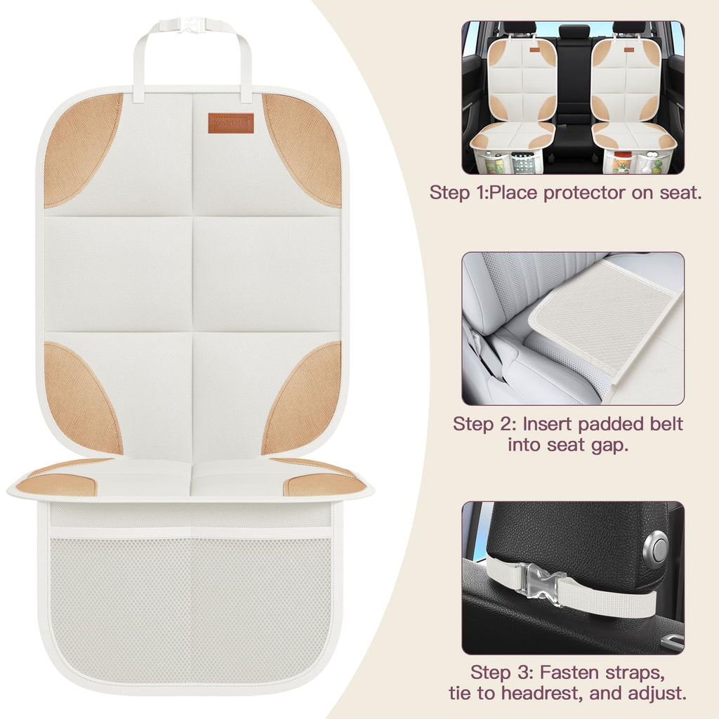 Padded Car Seat Protector With Non-Slip Backing