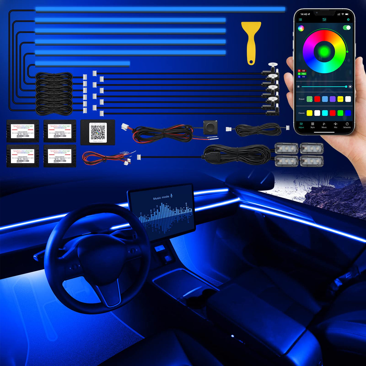 Dreamcolor Car Ambient Light Kit With Music Sync