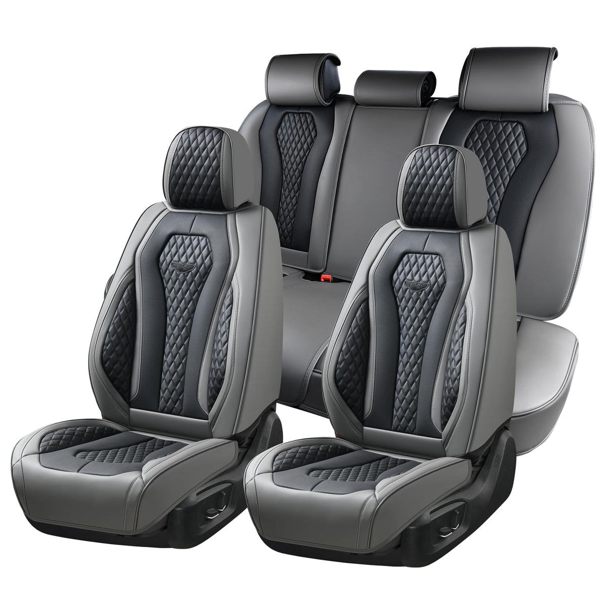 Coverado Seat Covers, Car Seat Covers Full Set, Leather Car Seat Cover, Car Seat Covers Front Seats Back Seat Cover Seat Protector Universal Fit Most Cars