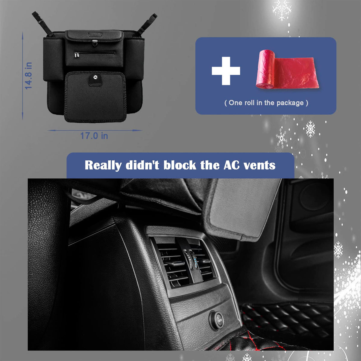 Between-Seat Car Organizer With Multi-Use Storage