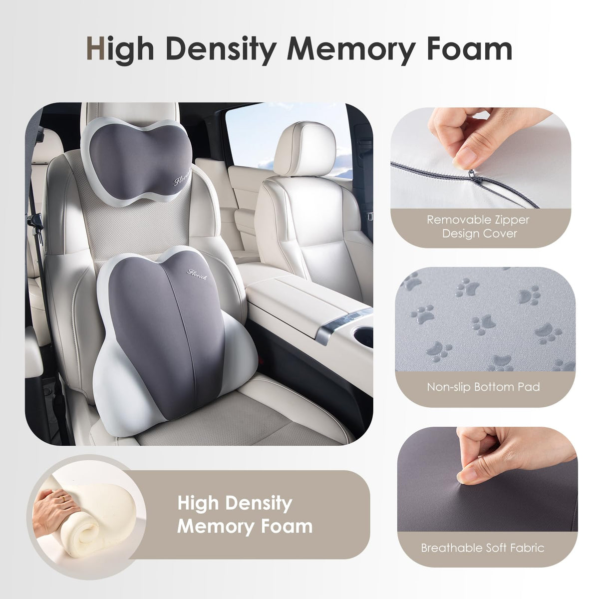 Gel Memory Foam Seat Cushion With Lumbar Support