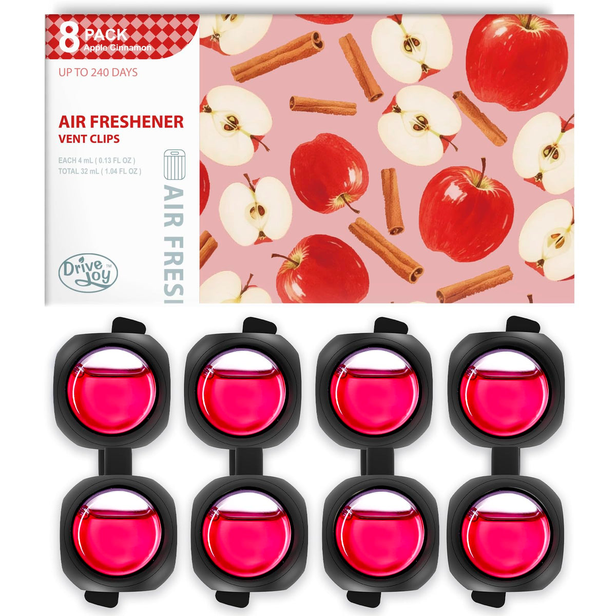 Car Air Freshener Vent Clips, 8 Pack, Provides Long-Lasting Scent, Up to 240 Days, Odor Eliminator