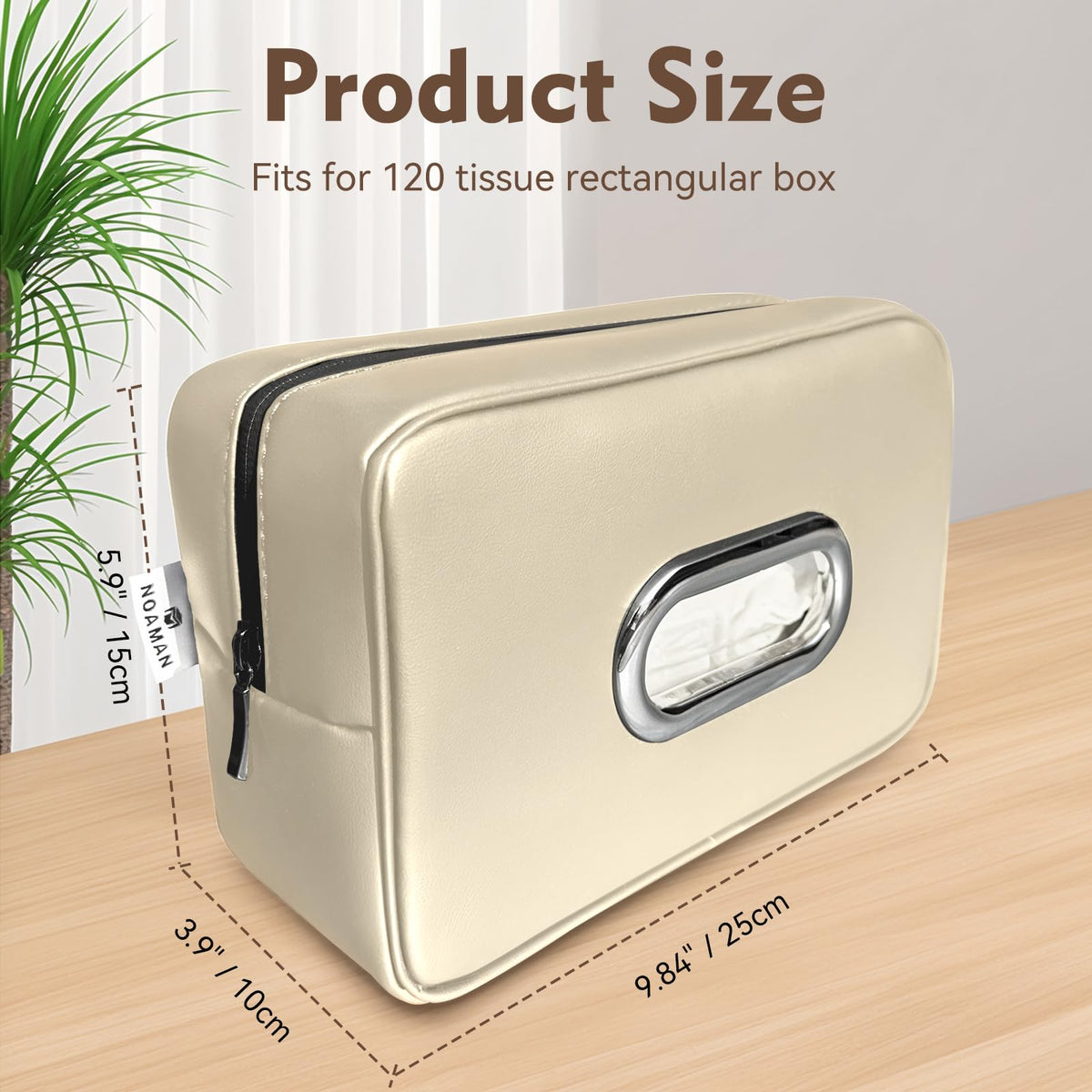 Large Leather Car Tissue Holder With Backseat Fit