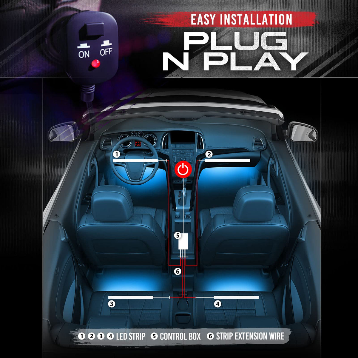 Interior Car Ambient Lights With Remote Control