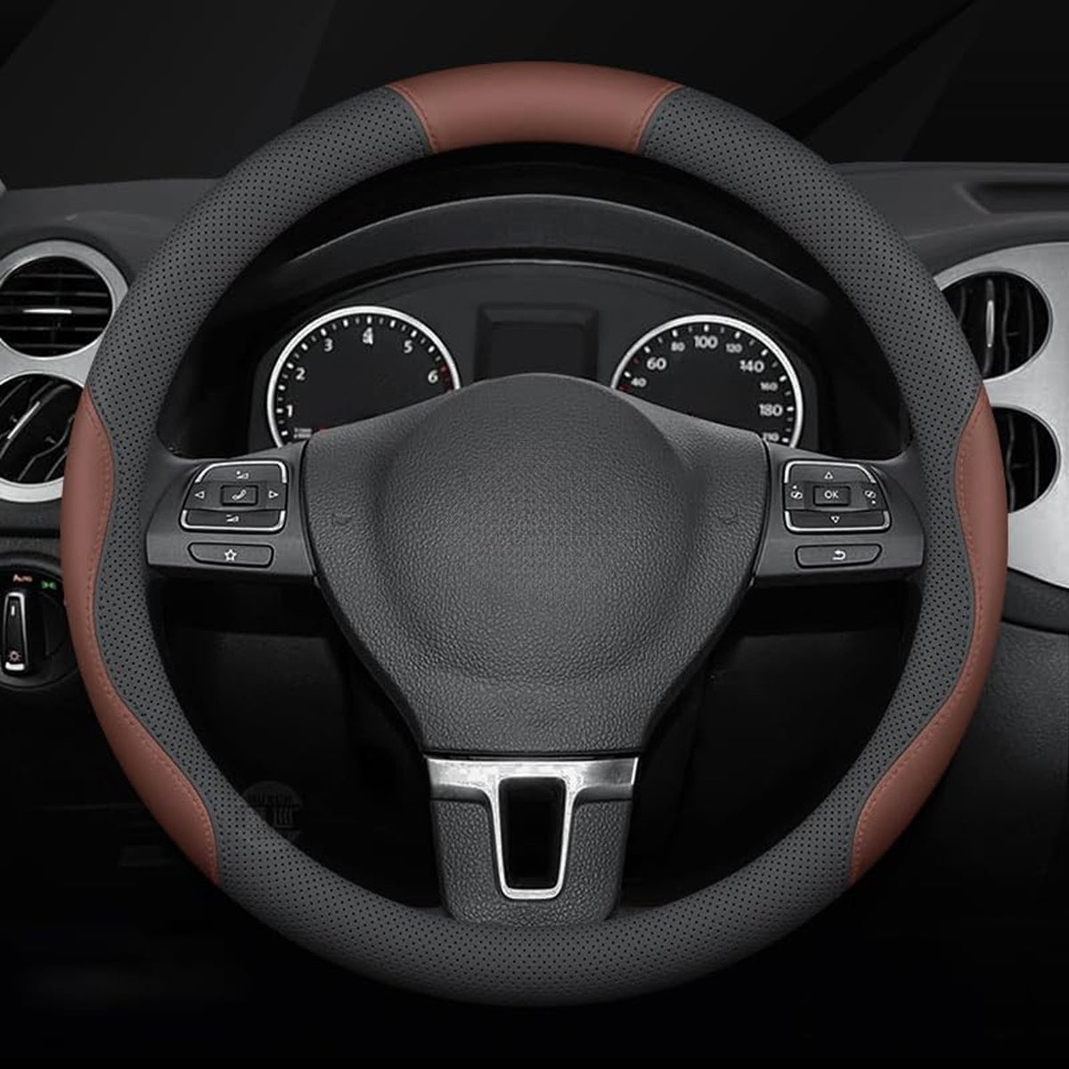 Hsolumen for MG ZS 2020-2026 Car Steering Wheel Cover Anti-Slip Breathable Car Steering Wheel Protector Car Accessories Interior