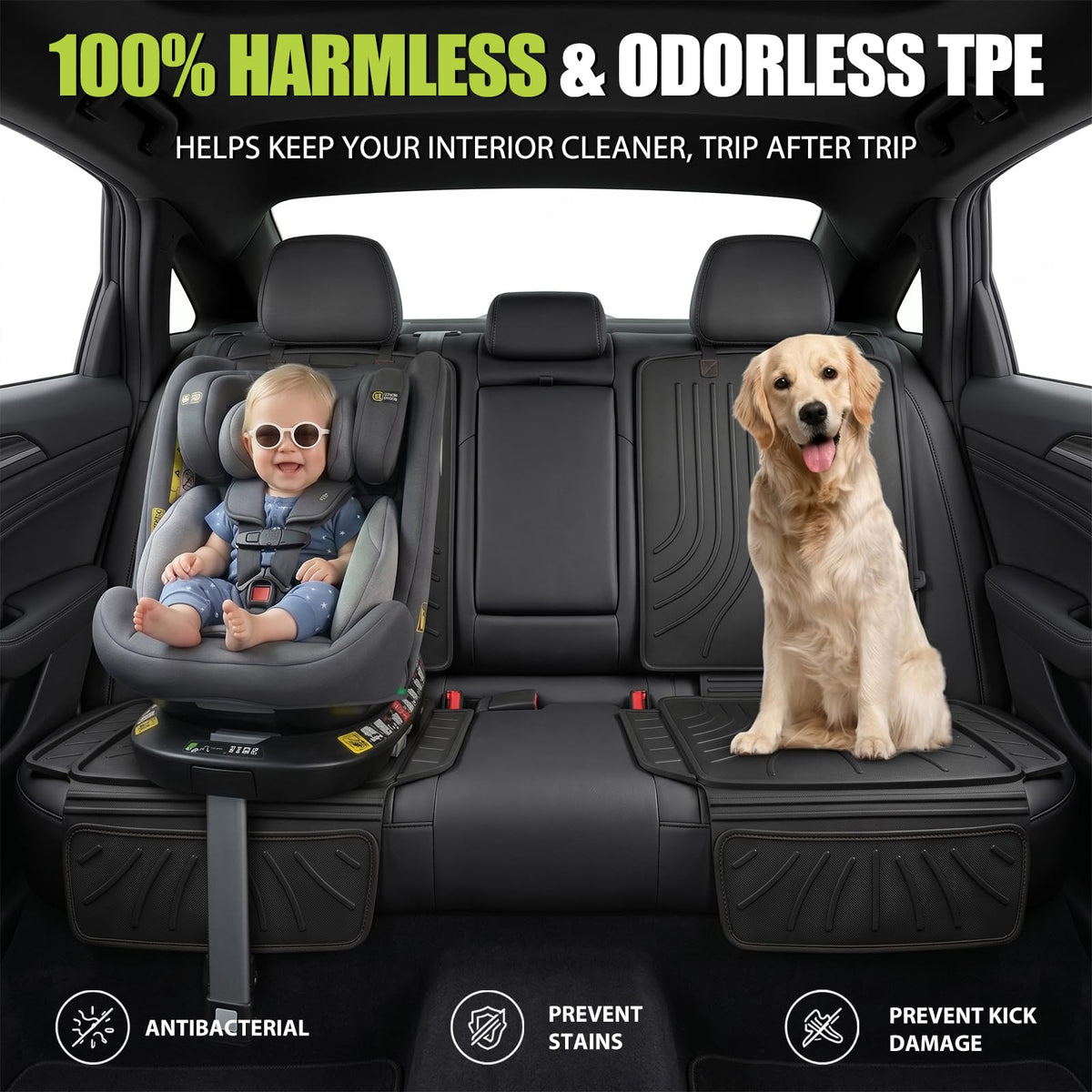 TPE Car Seat Protector With Waterproof Anti-Slip Grip