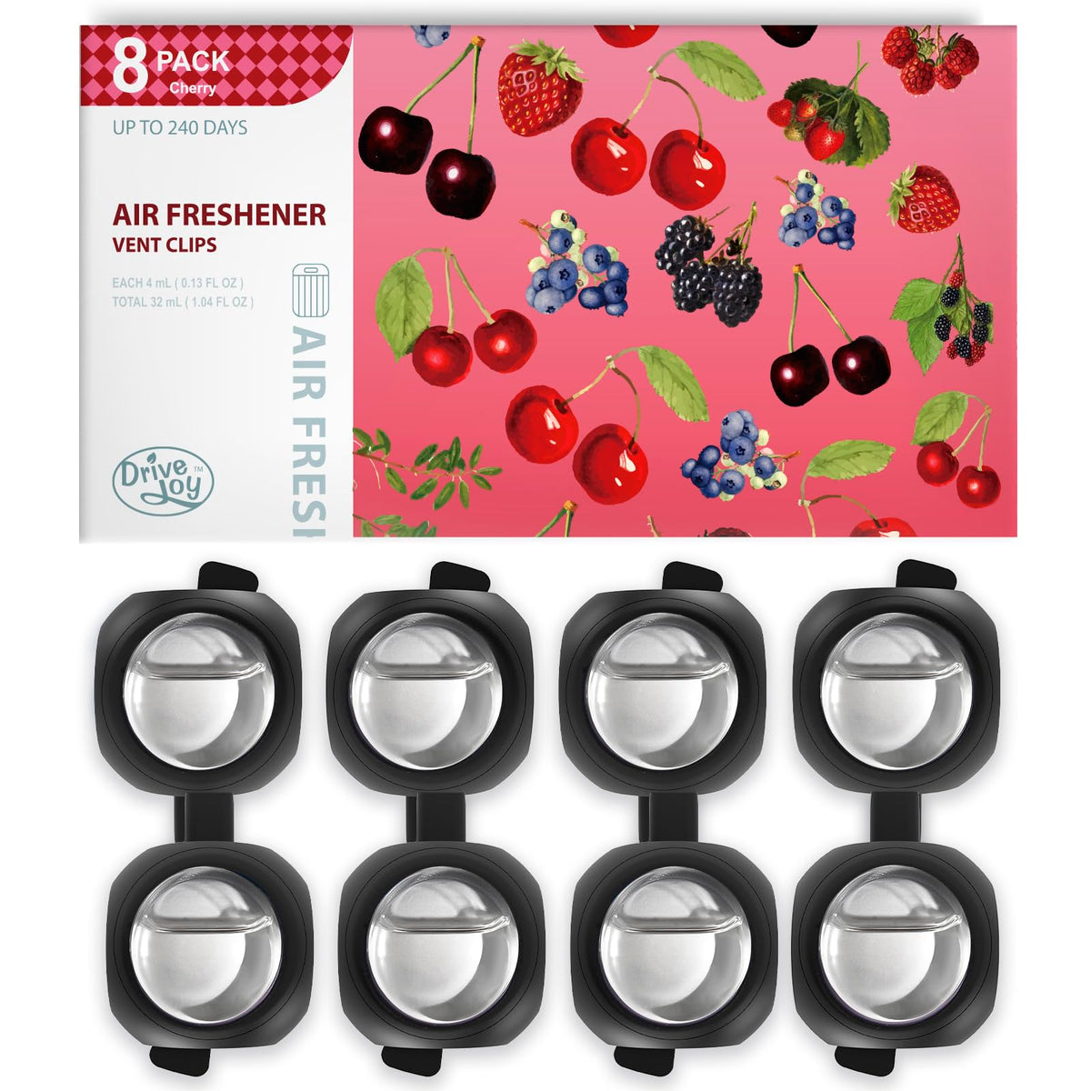 Car Air Freshener Vent Clips, 8 Pack, Provides Long-Lasting Scent, Up to 240 Days, Odor Eliminator