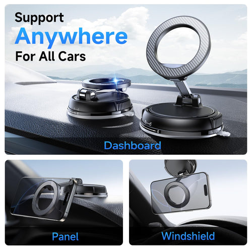 ANDERY Car Phone Holder for Magsafe [78+LBS Strongest Suction & 2400gf Magnetic] 360° Adjustable Car Phone Mount, Phone Holders for Your Car for iPhone 17 Pro Max 16 15 14 13 12 Air Plus