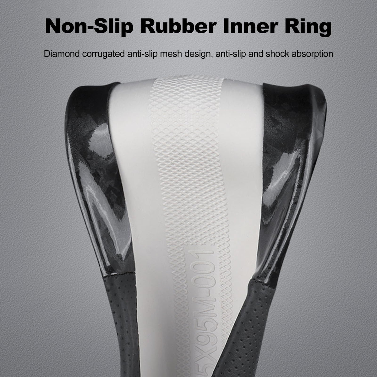 Ergocar Car Steering Wheel Sleeve,D-Type Forging Carbon Fiber and Leather Steering Wheel Sleeve,37-38cm/14.5-15inch,Non-Slip,Soft,Breathable,Modern Sports Style