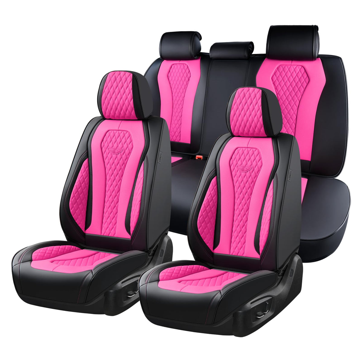Coverado Seat Covers, Car Seat Covers Full Set, Leather Car Seat Cover, Car Seat Covers Front Seats Back Seat Cover Seat Protector Universal Fit Most Cars