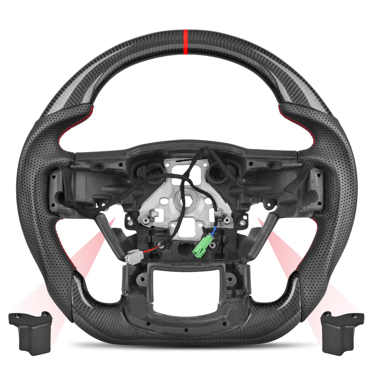 Carbon Fiber Steering Wheel for Ford F-150 2015-2020, Raptor 2017-2020, F-250 F-350 F-450 Super Duty 2017-2022, Expedition 18-21