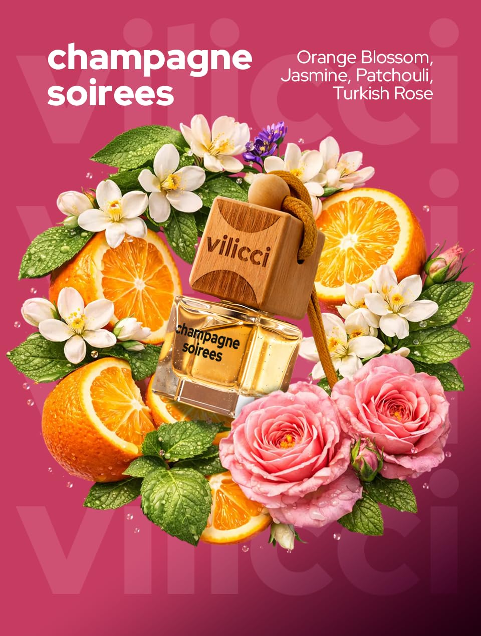Vilicci Car Air Freshener | Luxurious Auto Perfume | Premium Hanging Air Freshener | Long Lasting Fragrance for Auto and Home | 1 Bottle of Car Scent