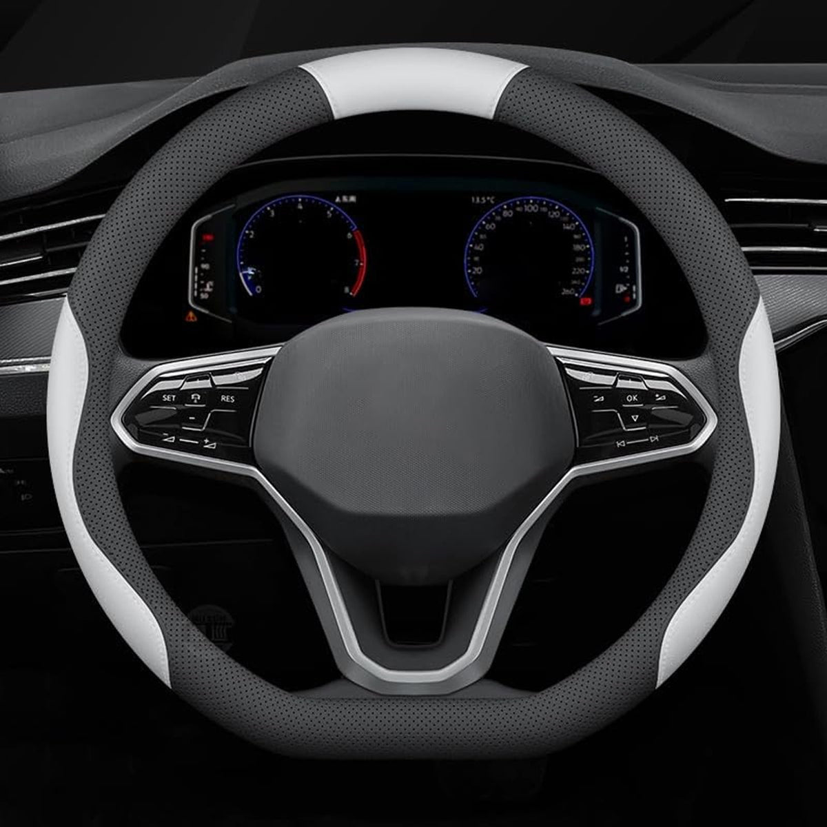 Hsolumen for MG ZS 2020-2026 Car Steering Wheel Cover Anti-Slip Breathable Car Steering Wheel Protector Car Accessories Interior
