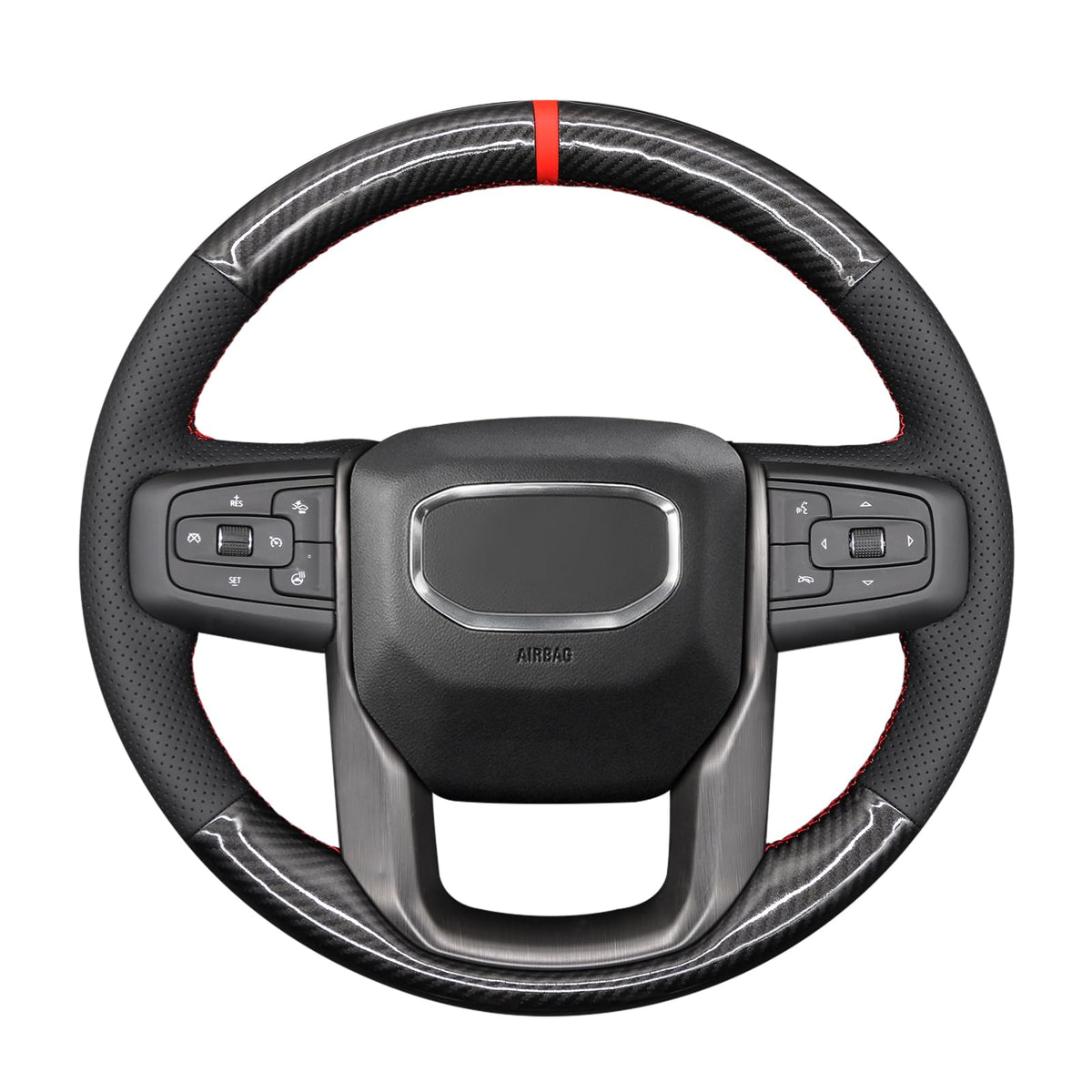 MEWANT Stitch On Custom Fit Steering Wheel Cover for GMC Sierra