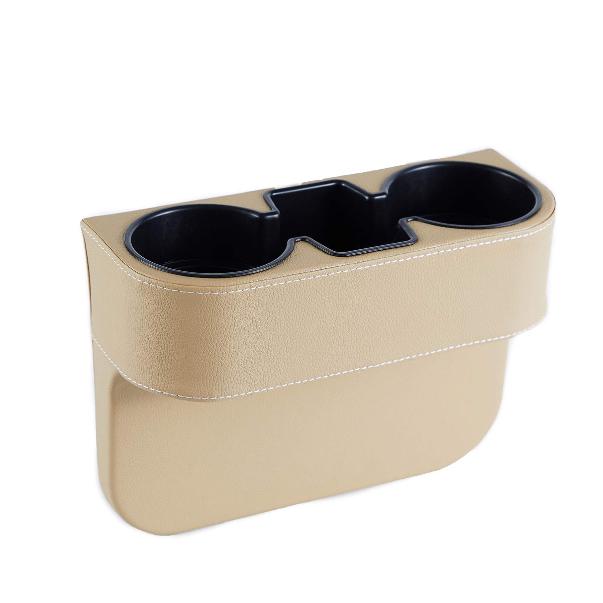 Leather Console Side Pocket With Cup & Phone Holder