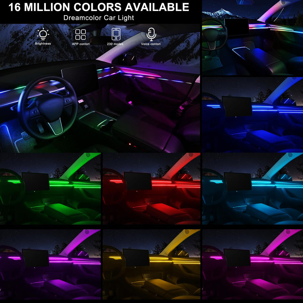 Acrylic Interior Car LED Strip Light with Wireless APP