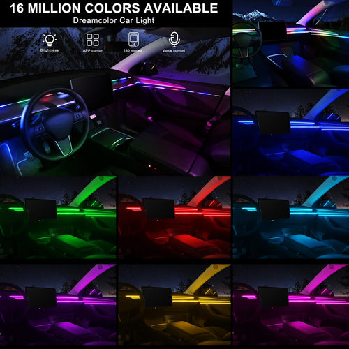 Acrylic Interior Car LED Strip Light with Wireless APP