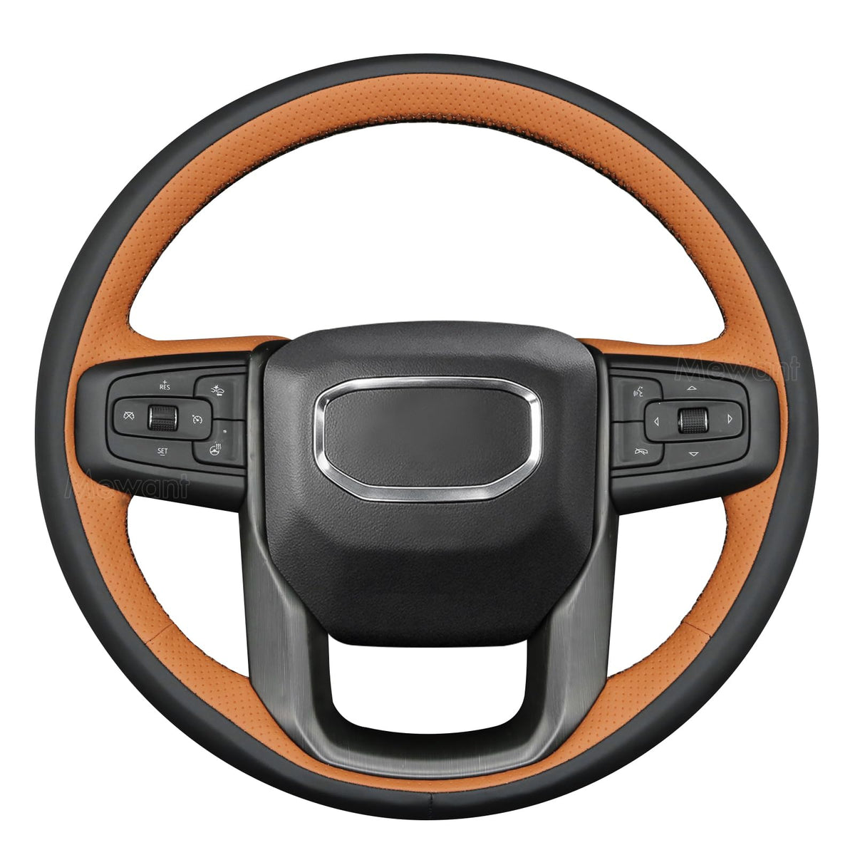 MEWANT Stitch On Custom Fit Steering Wheel Cover for GMC Sierra