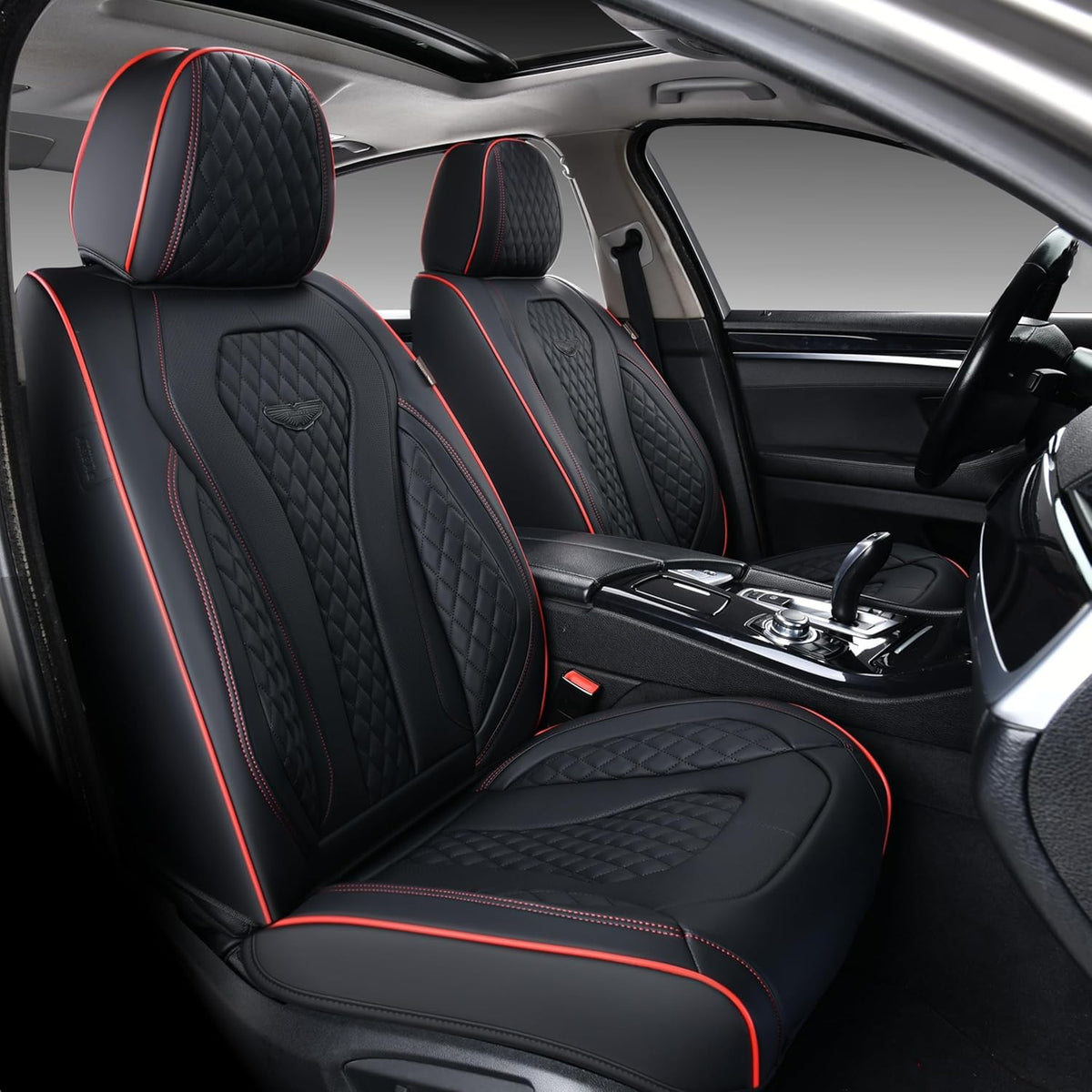 Coverado Seat Covers, Car Seat Covers Full Set, Leather Car Seat Cover, Car Seat Covers Front Seats Back Seat Cover Seat Protector Universal Fit Most Cars