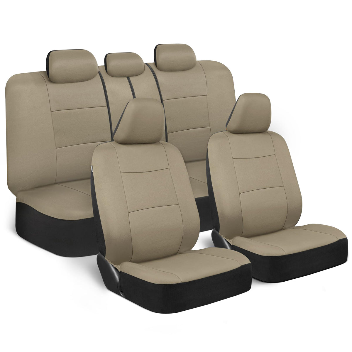 BDK PolyPro Car Seat Covers Full Set, Front and Rear Split Bench Seat Covers for Cars, Easy to Install Car Seats Cover Set and Accessories for Auto Trucks Van SUV