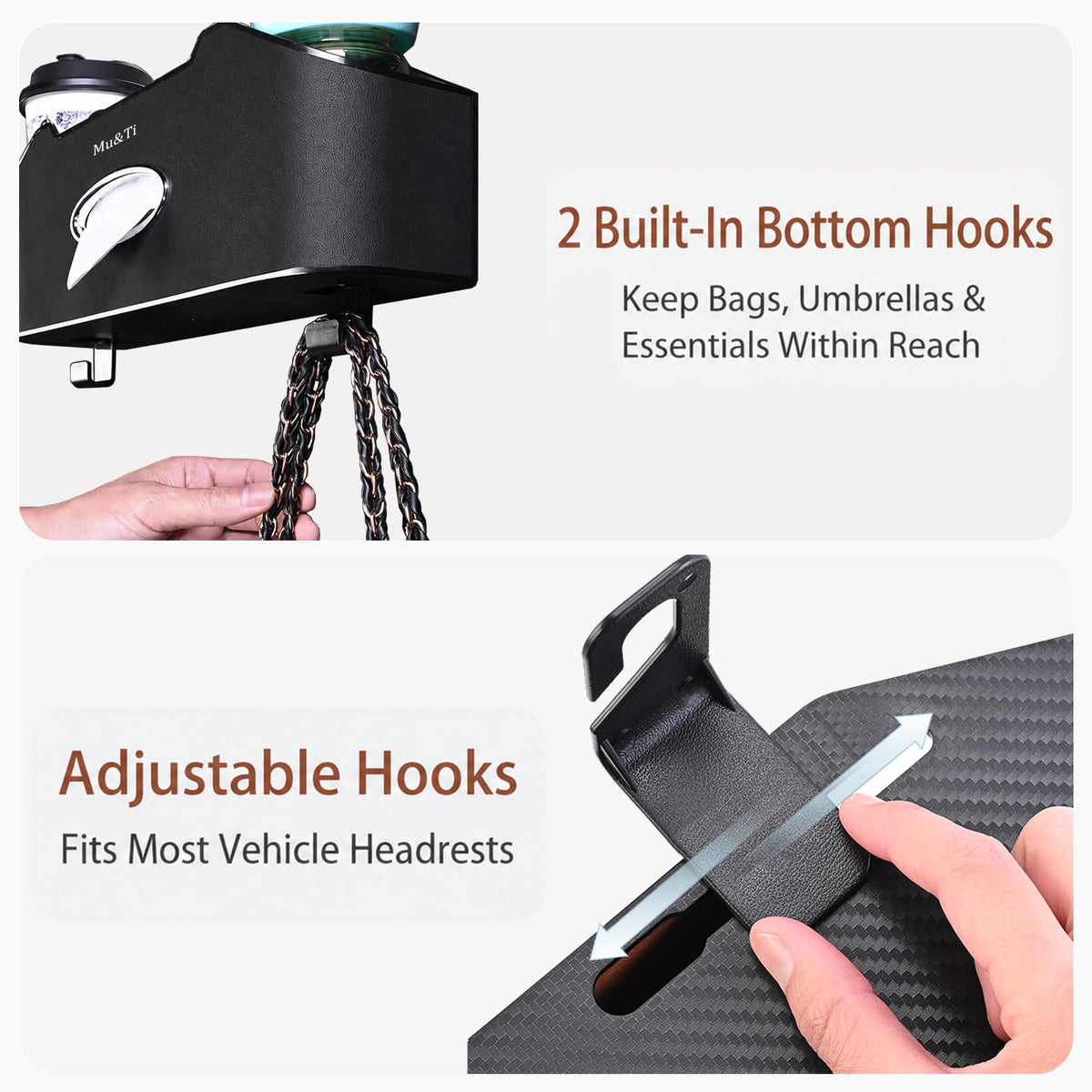 4-in-1 Back Seat Organizer With Cup & Tissue Holders