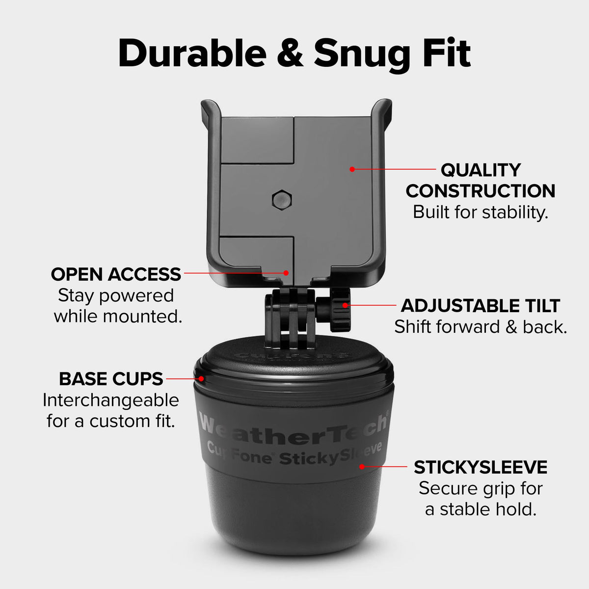 Universal Cup Holder Phone Mount With Secure Fit