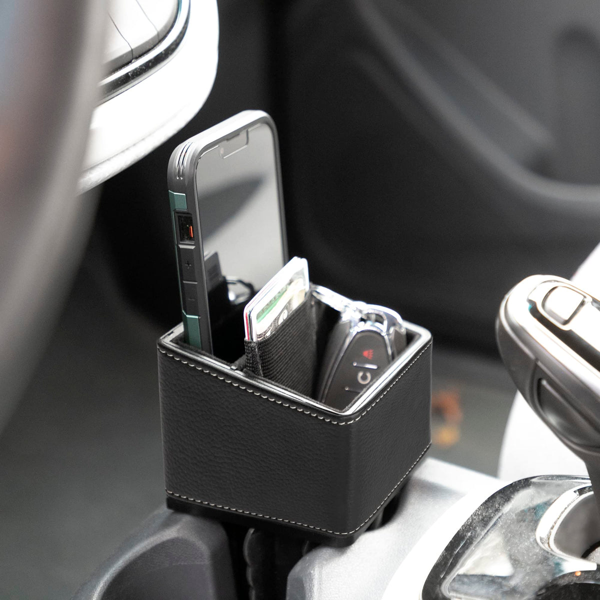 Cup Holder Storage Dock With Phone & Key Organizer
