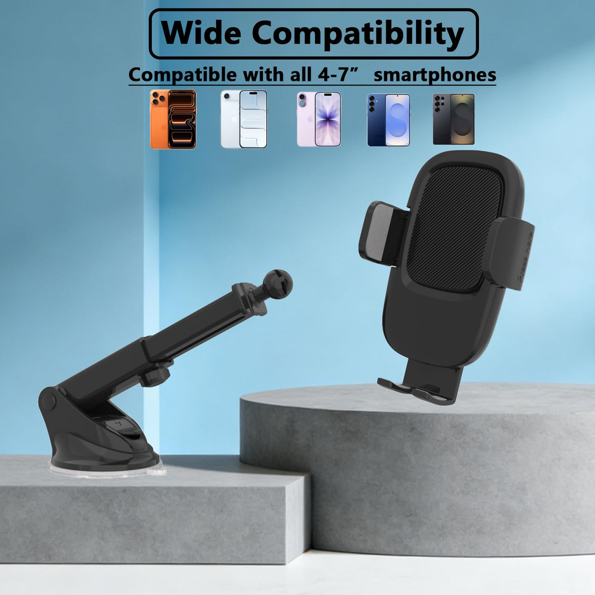 360° Car Phone Mount With Strong Suction Grip