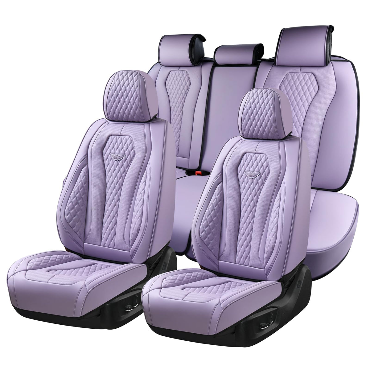 Coverado Seat Covers, Car Seat Covers Full Set, Leather Car Seat Cover, Car Seat Covers Front Seats Back Seat Cover Seat Protector Universal Fit Most Cars