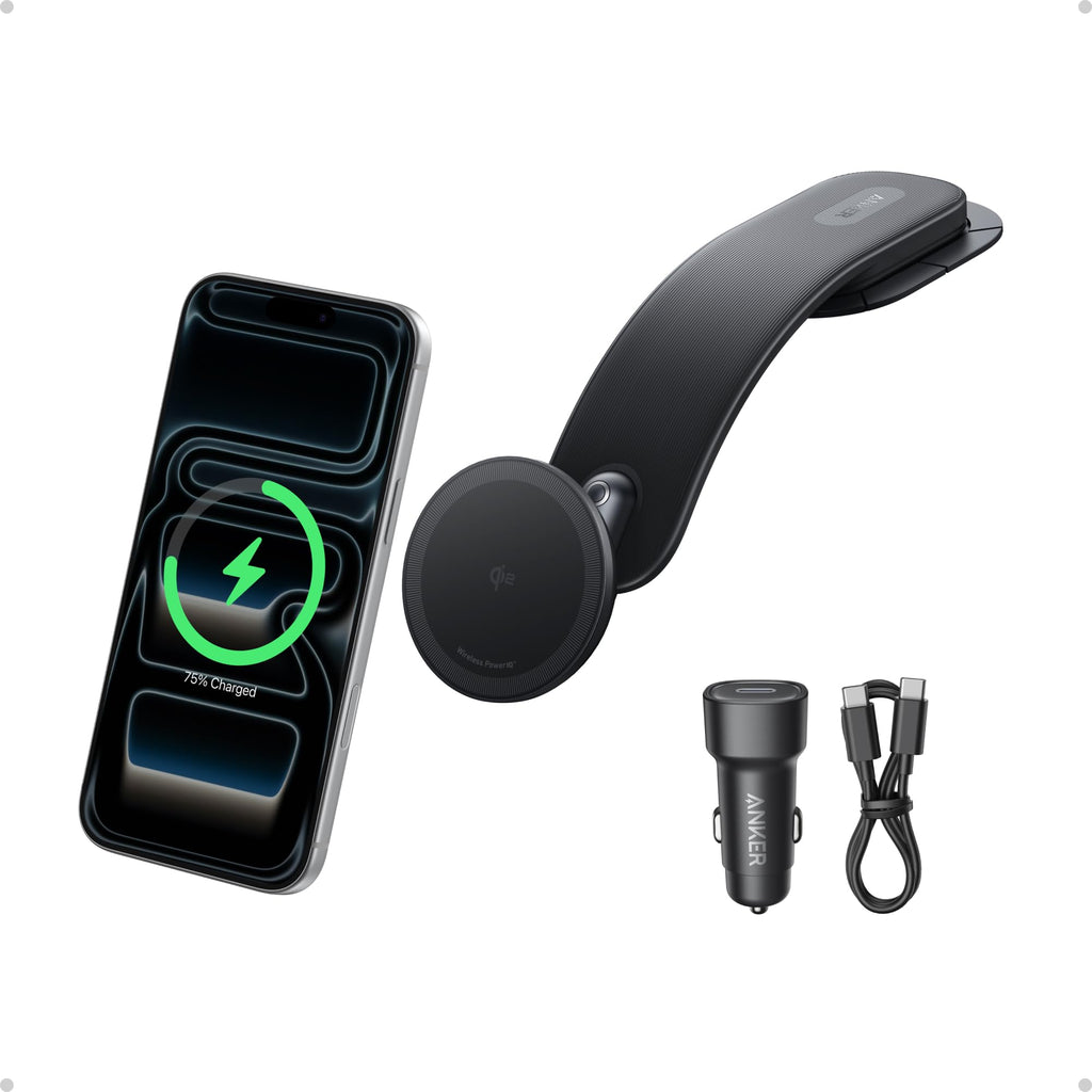 Magnetic 15W Car Charger With Alloy Mount