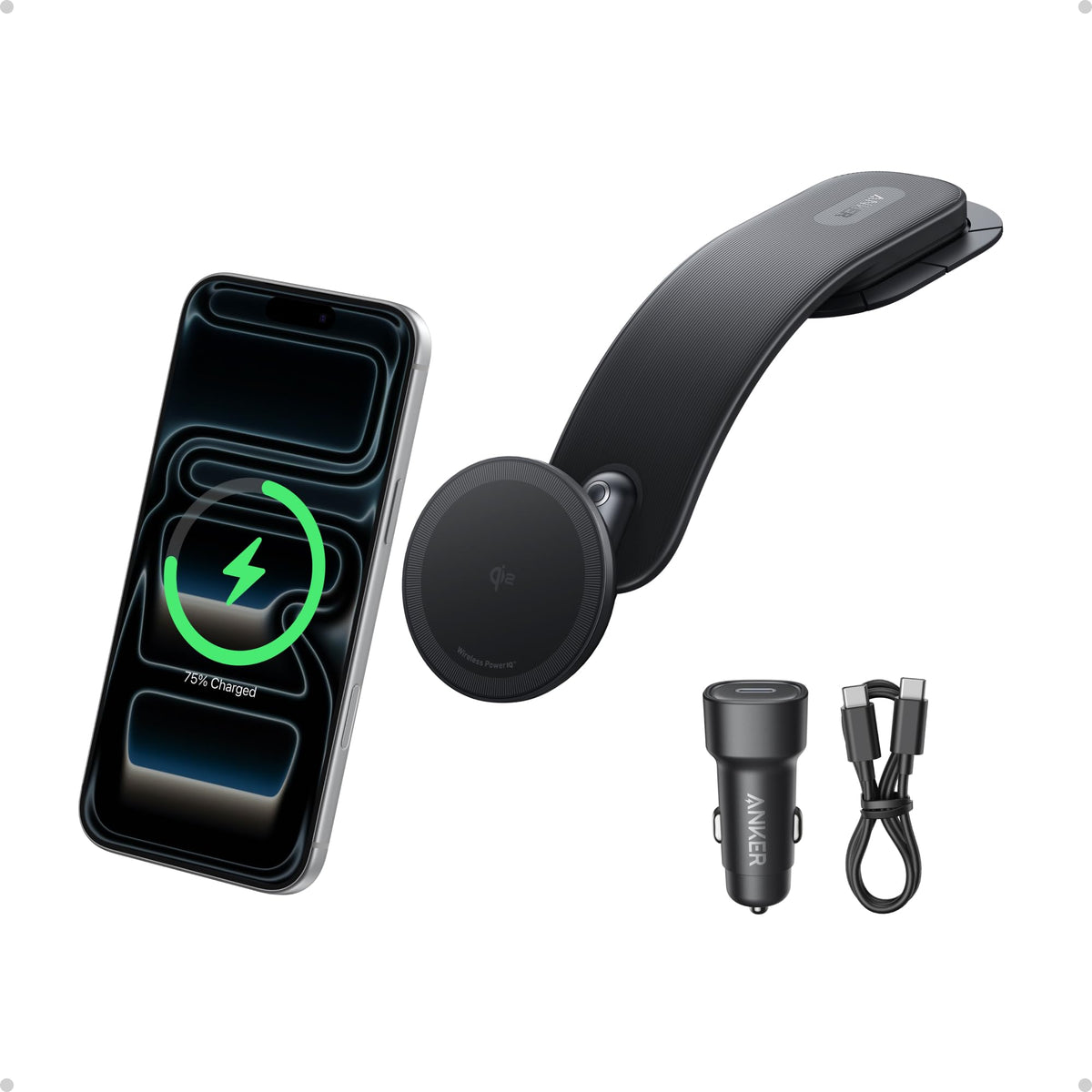 Magnetic 15W Car Charger With Alloy Mount