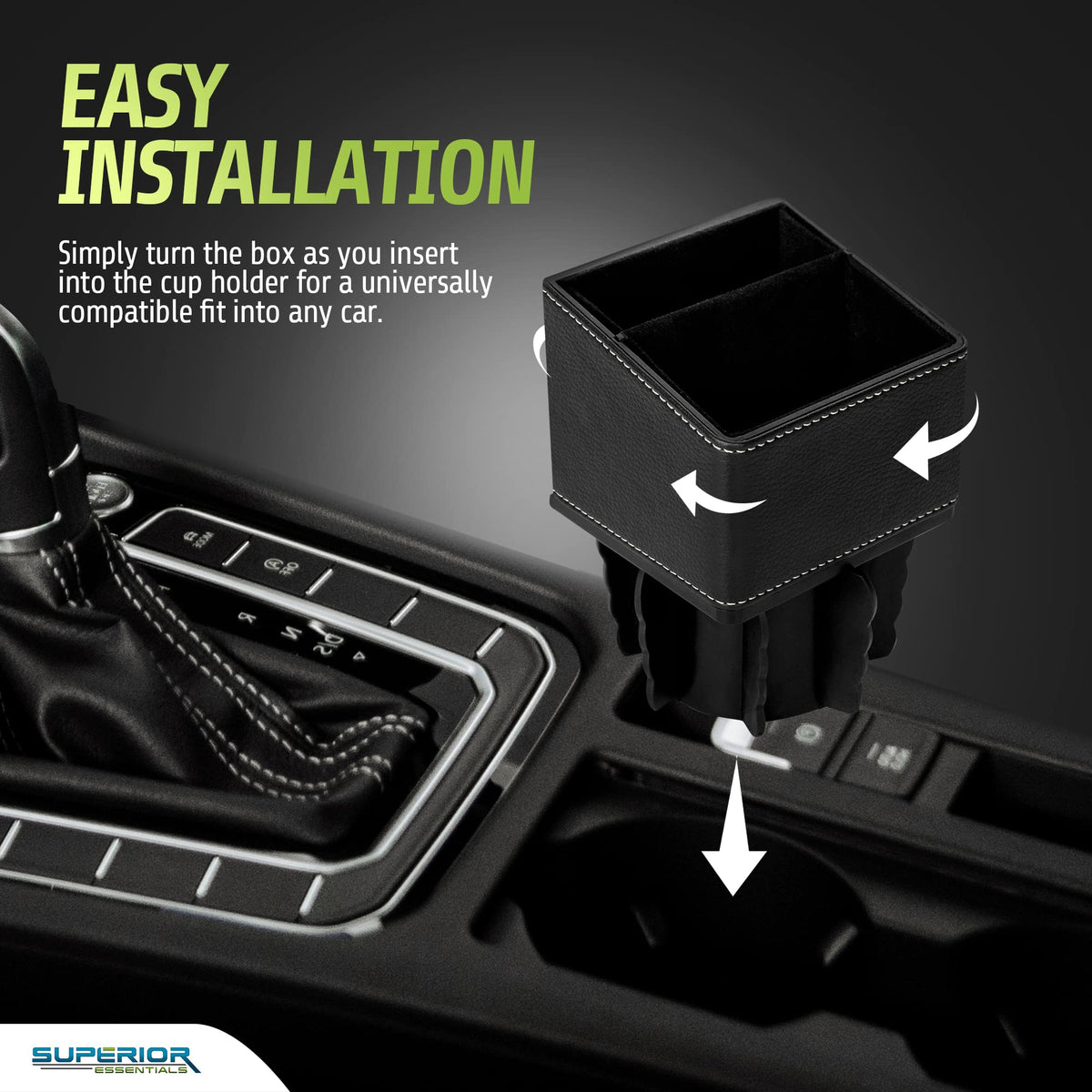 Superior Essentials Phone and & Key Storage Dock/Expander for Car Cupholder
