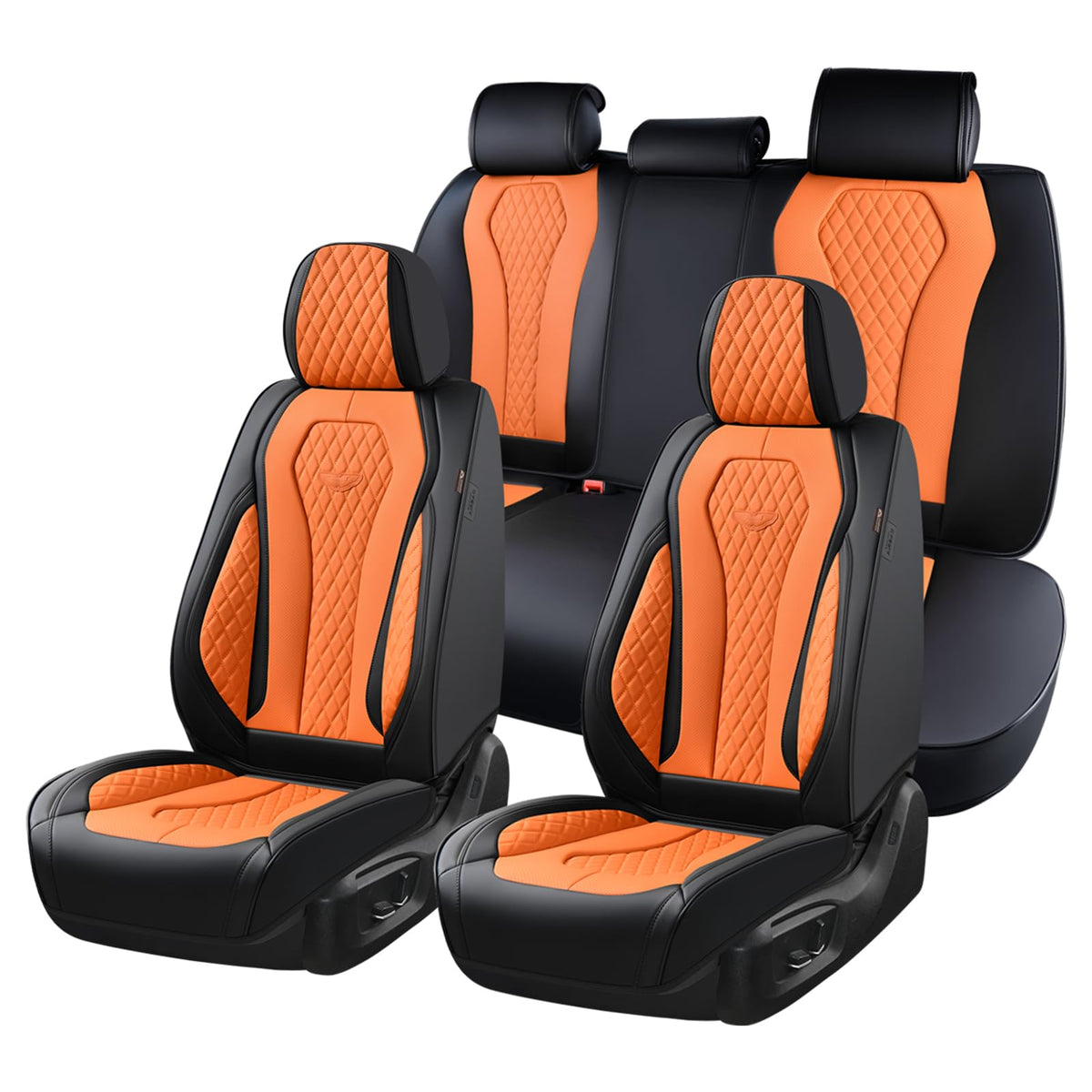 Coverado Seat Covers, Car Seat Covers Full Set, Leather Car Seat Cover, Car Seat Covers Front Seats Back Seat Cover Seat Protector Universal Fit Most Cars
