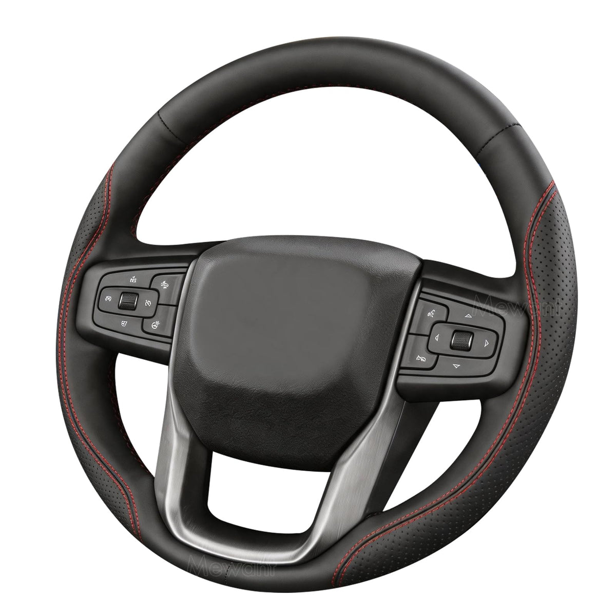 MEWANT Stitch On Custom Fit Steering Wheel Cover for GMC Sierra