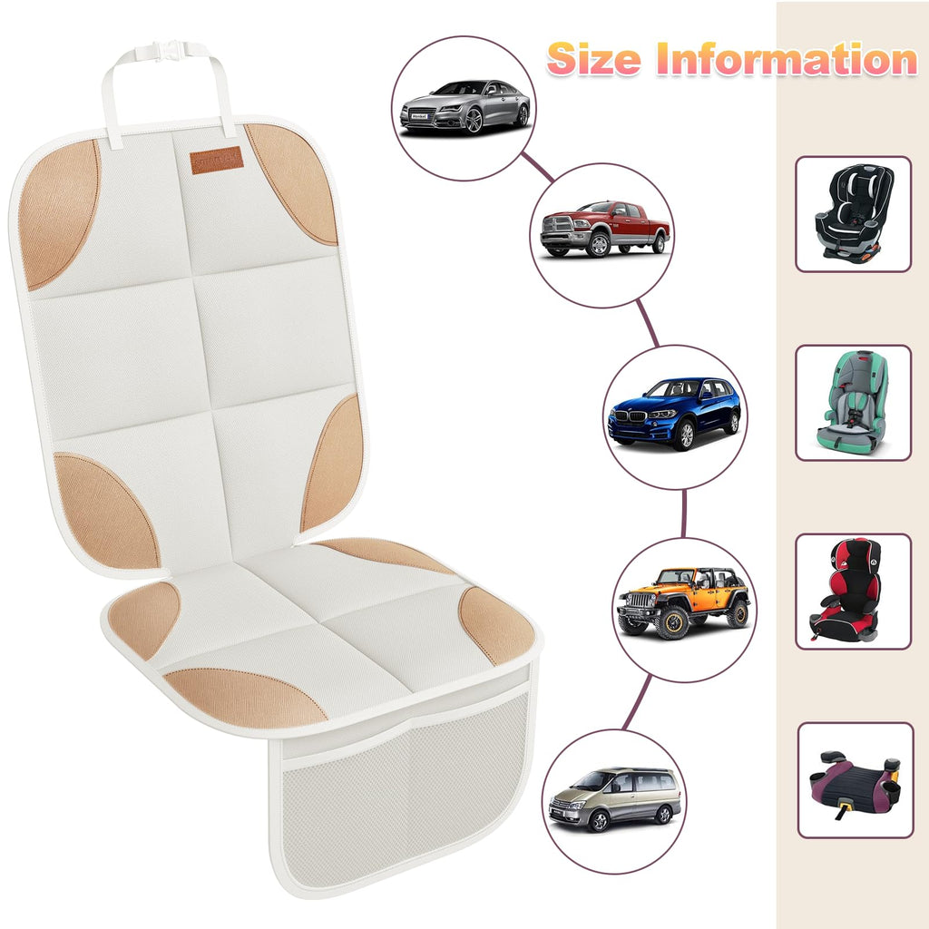 Padded Car Seat Protector With Non-Slip Backing