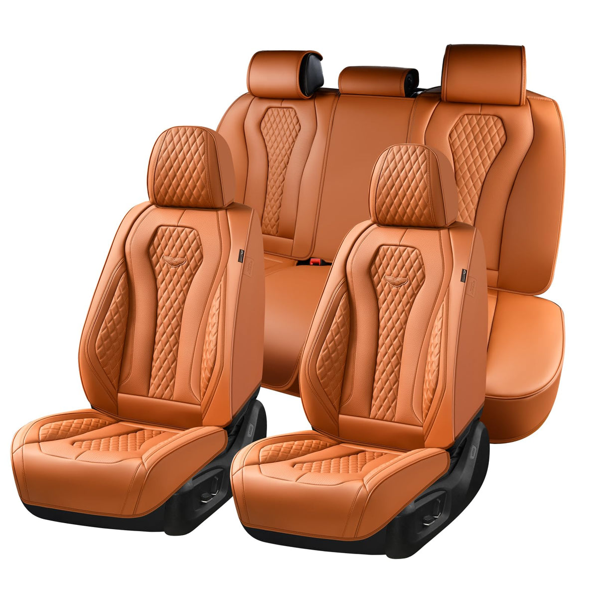 Coverado Seat Covers, Car Seat Covers Full Set, Leather Car Seat Cover, Car Seat Covers Front Seats Back Seat Cover Seat Protector Universal Fit Most Cars