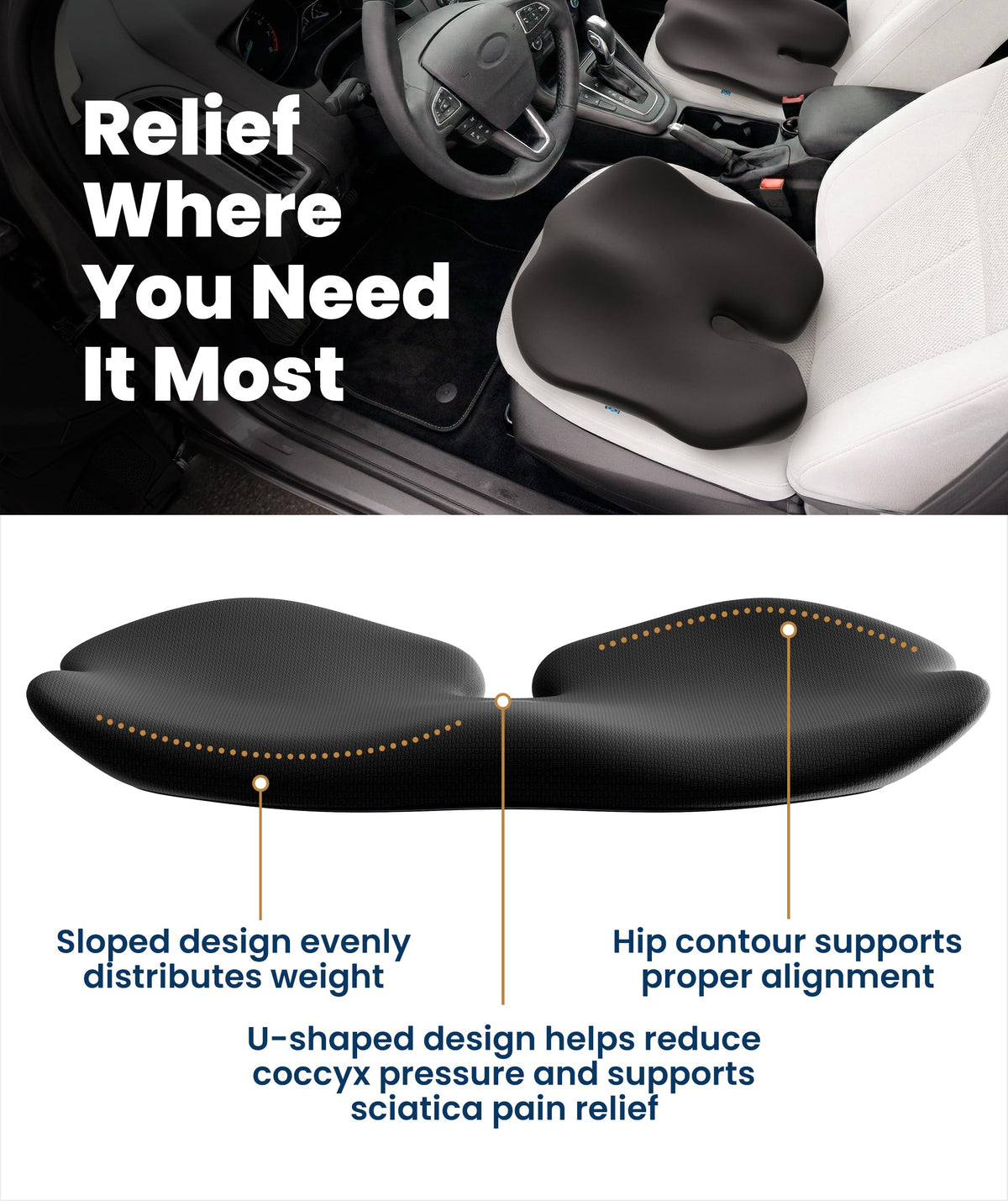 Memory Foam Footrest With Ergonomic Leg Support