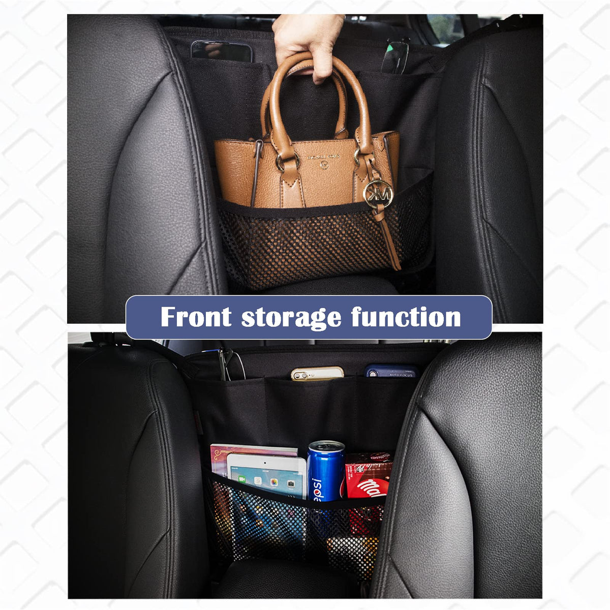 Car Organizer Between Seats, Garbage Trash Bag, Purse Holder, Dog Barrier