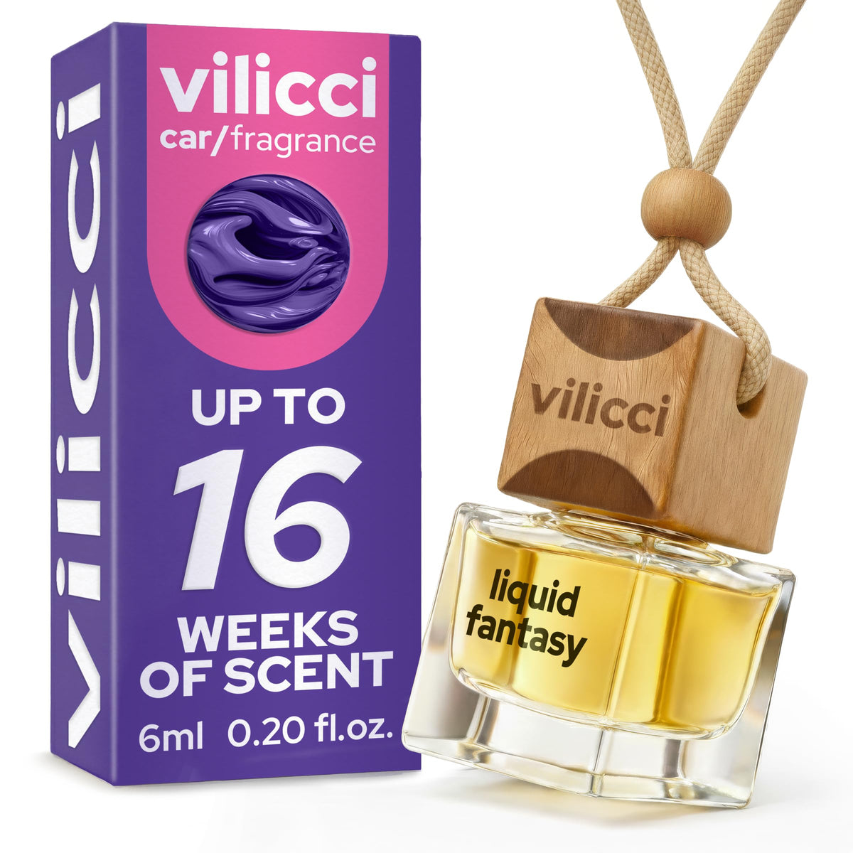 Vilicci Car Air Freshener | Luxurious Auto Perfume | Premium Hanging Air Freshener | Long Lasting Fragrance for Auto and Home | 1 Bottle of Car Scent