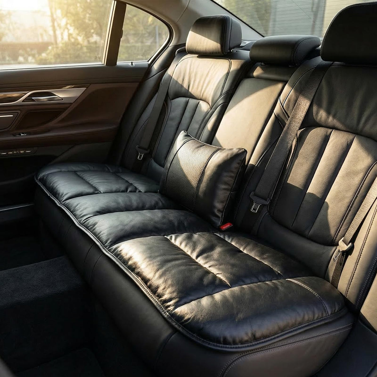 CORRIDOR Genuine Leather Seat Cushion for Car - Handmade - Relieve Hip, Pressure and Sciatica Pain - Ideal for Lower Back Pain - for Office Chair and Car Seat