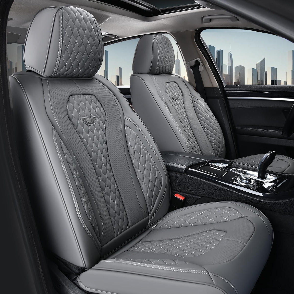 Coverado Seat Covers, Car Seat Covers Full Set, Leather Car Seat Cover, Car Seat Covers Front Seats Back Seat Cover Seat Protector Universal Fit Most Cars
