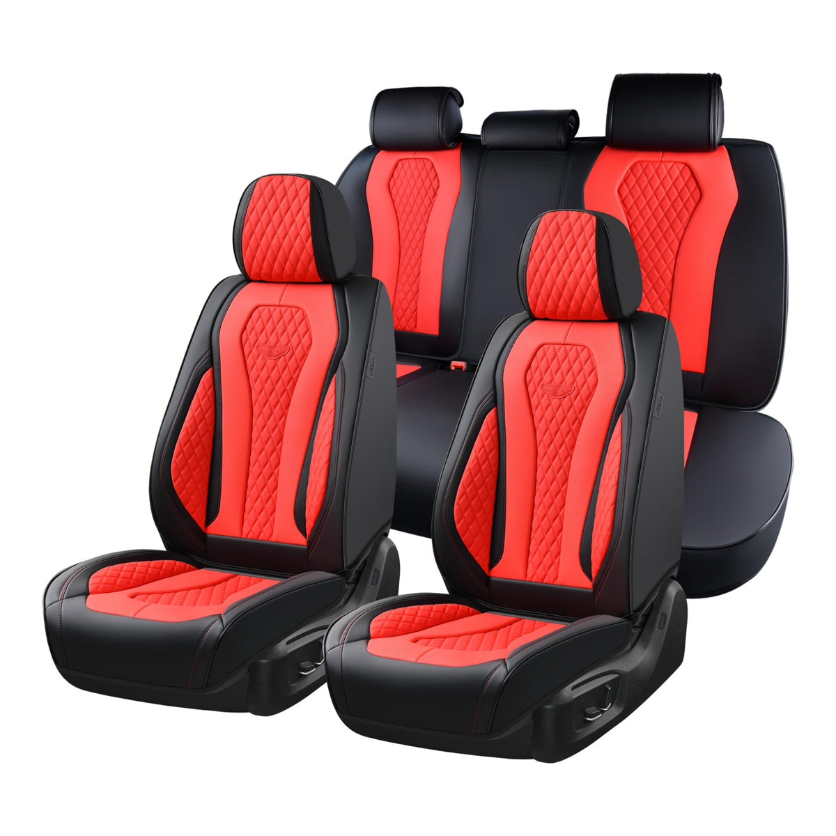 Coverado Seat Covers, Car Seat Covers Full Set, Leather Car Seat Cover, Car Seat Covers Front Seats Back Seat Cover Seat Protector Universal Fit Most Cars